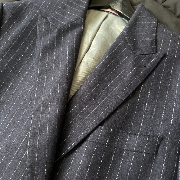 100% Wool Navy Pinstripe Men's Blazer